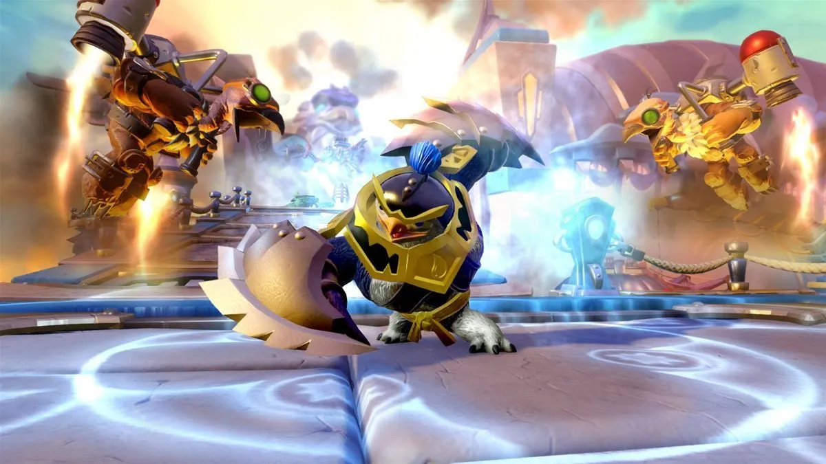Ảnh chụp màn hình gameplay của Skylanders: Imaginators, minh họa sự kết hợp độc đáo giữa đồ chơi vật lý và trải nghiệm nhập vai trong game.