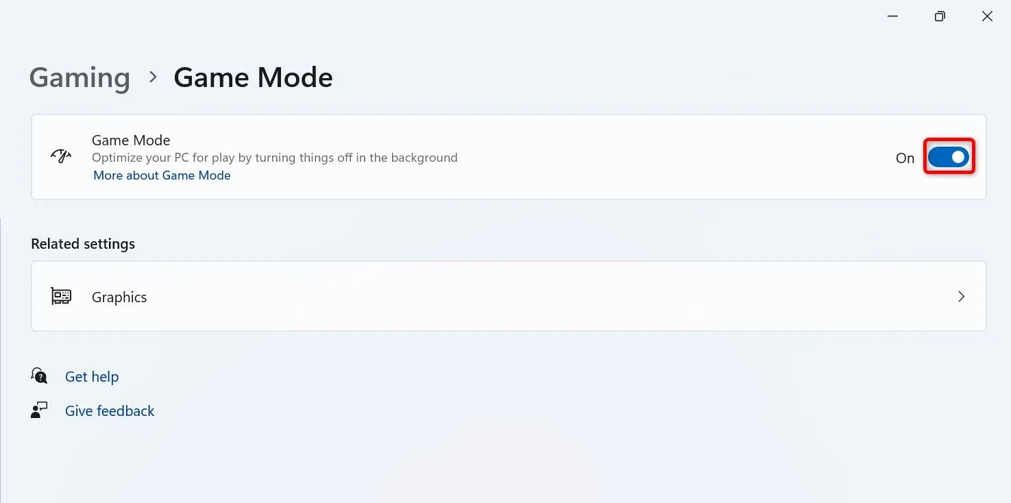 Bật chế độ Game Mode trong Cài đặt Windows 11