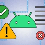 Biểu tượng Android và các kết nối biểu trưng cho tính năng an toàn cá nhân.
