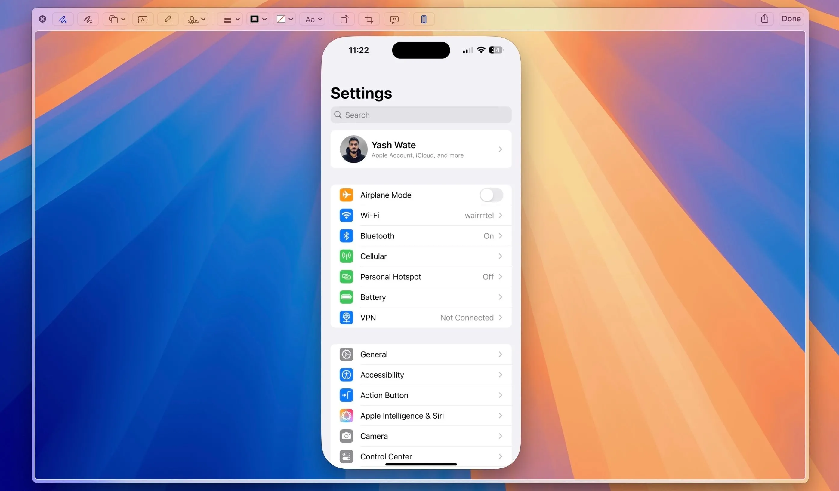 Biểu tượng iPhone trên bản xem trước tệp trong Finder trên Mac, cho phép chuyển sang Markup trên iPhone