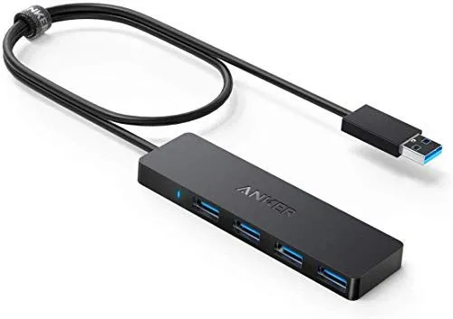 Bộ chia cổng USB Anker 4-Port Ultra Slim USB 3.0 Hub màu đen, giúp mở rộng số lượng cổng USB trên Xbox
