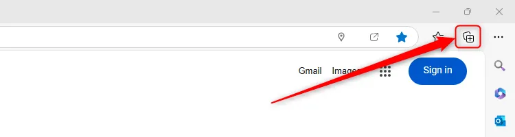 Các biểu tượng Bộ sưu tập của Microsoft Edge trên thanh ribbon.