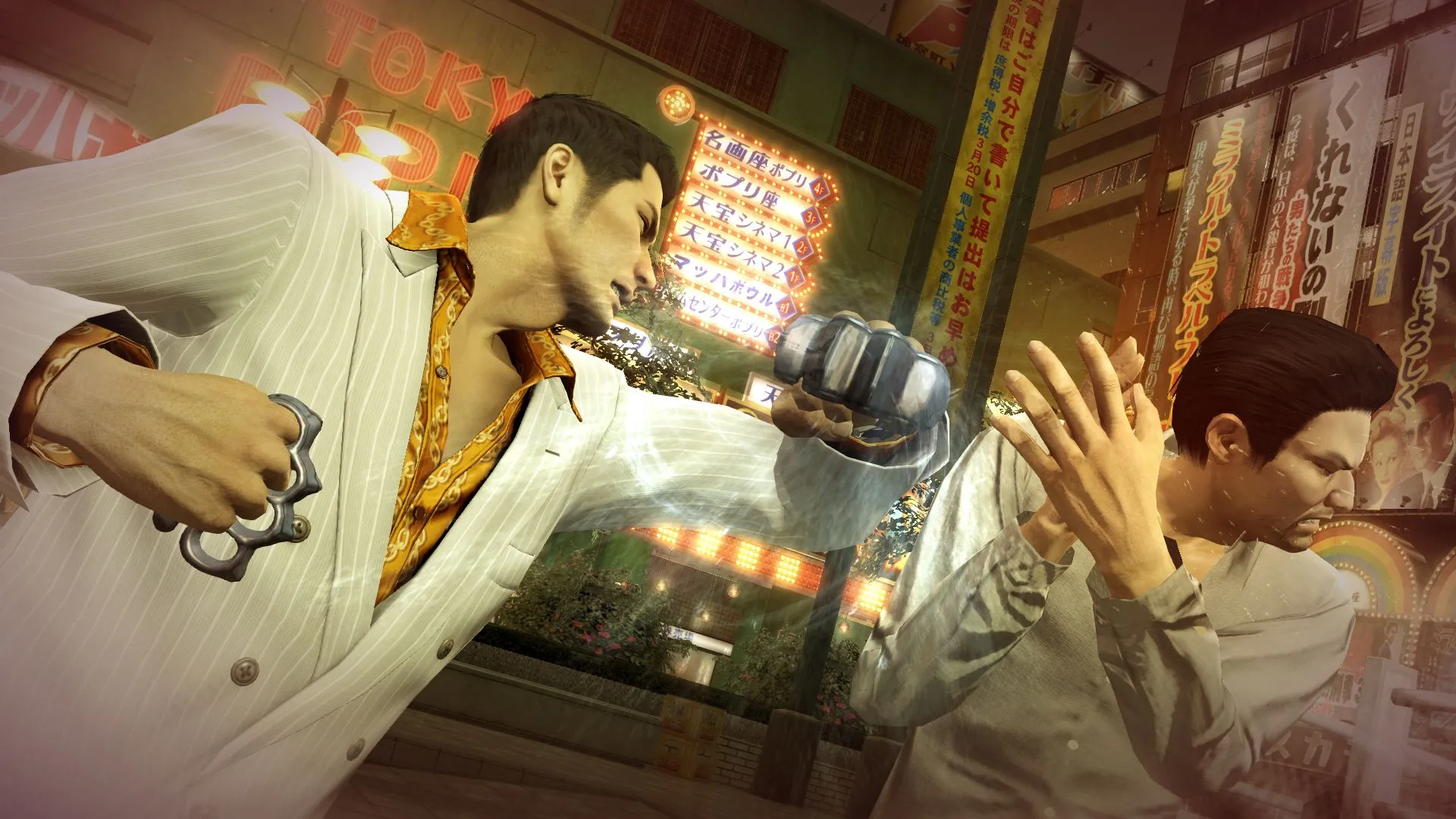 Cảnh hành động trong game Yakuza: 0, một người đàn ông dùng khớp đồng đấm người khác, minh họa cho việc hoàn thành game AAA qua Game Pass
