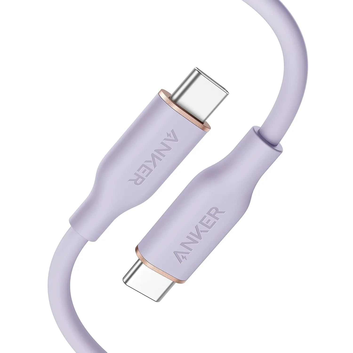 Cáp sạc Anker USB-C 100W với thiết kế dây bện và màu sắc nổi bật, hỗ trợ sạc nhanh cho thiết bị công nghệ