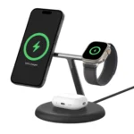 Chân đế sạc không dây Belkin BoostCharge Pro 3-in-1 Qi2 MagSafe màu đen