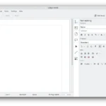 Giao diện Calligra Words trên Kubuntu với menu cài đặt bên phải.