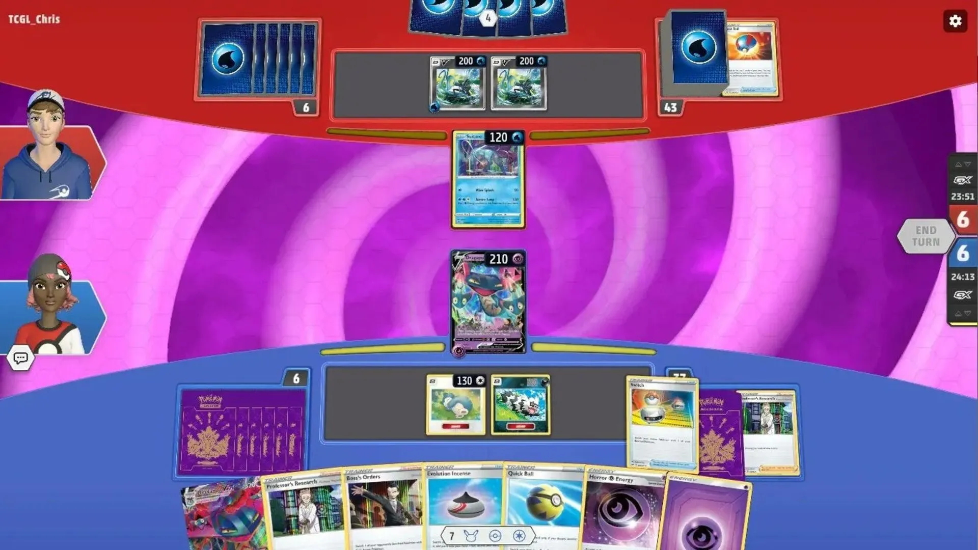 Giao diện chơi Pokémon TCG Live