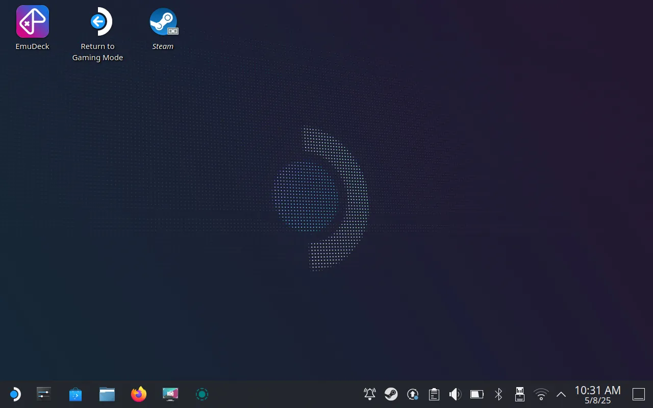 Giao diện Desktop Mode của hệ điều hành SteamOS trên Steam Deck