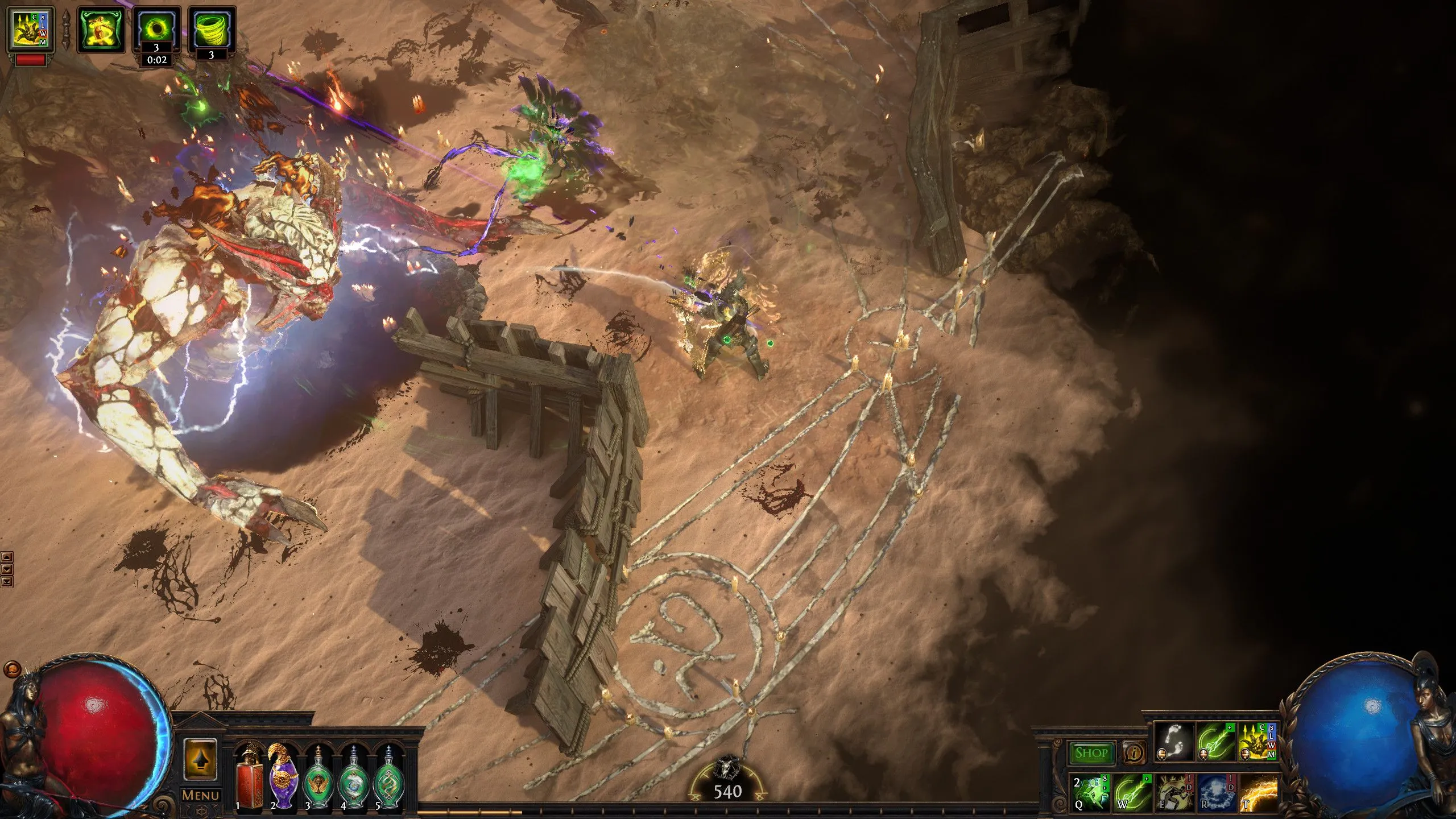 Giao diện gameplay của Path of Exile, tựa game ARPG miễn phí có lối chơi giống Diablo