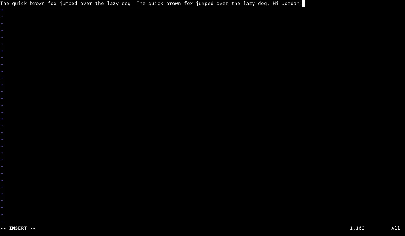 Giao diện trình soạn thảo Vim hoạt động trên terminal Linux.