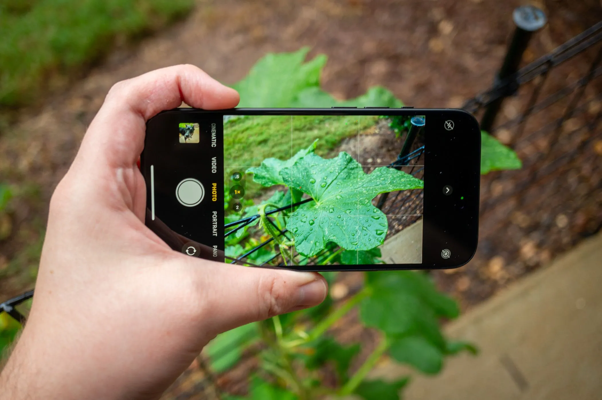 Giao diện ứng dụng camera trên iPhone 15 với các tùy chọn chụp ảnh.