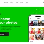 Giao diện website chính thức của Ente Photos, ứng dụng lưu trữ ảnh bảo mật và mã nguồn mở.