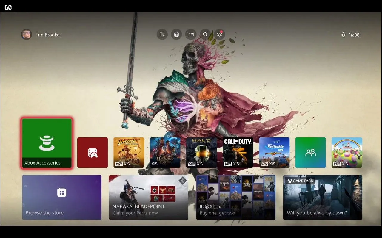 Hình ảnh giao diện người dùng Xbox Dashboard, biểu tượng của sự tiện lợi mà Microsoft có thể mang lên thiết bị cầm tay.