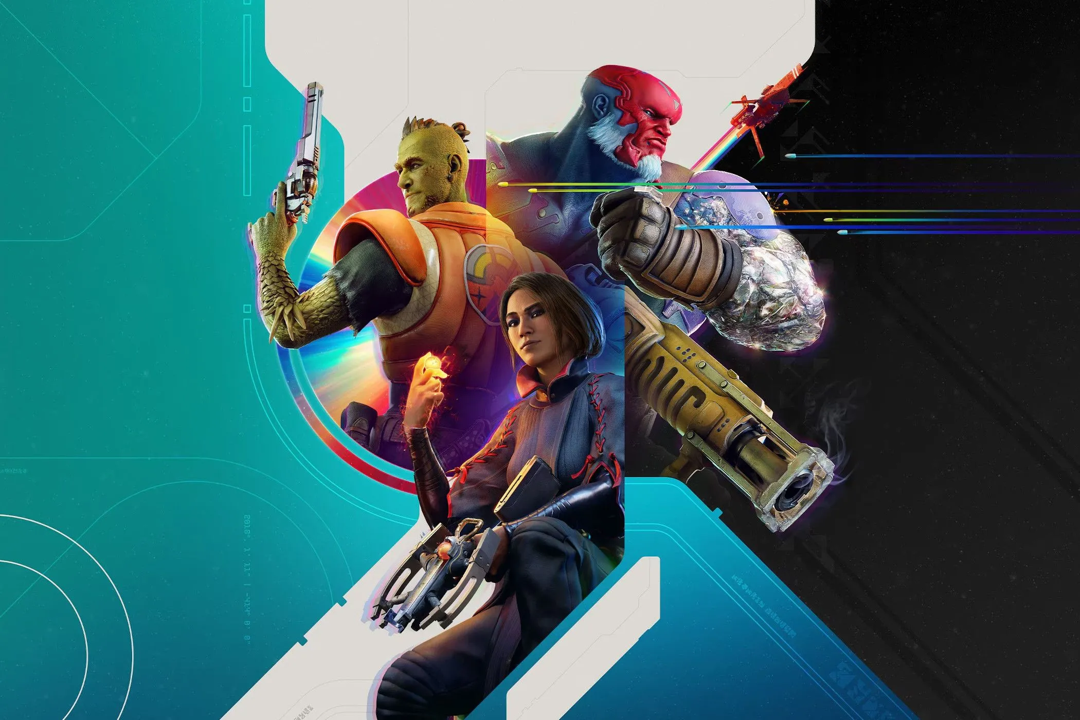 Hình ảnh quảng cáo game Concord của Sony với ba nhân vật chính có thể chơi được, tượng trưng cho thất bại thương mại