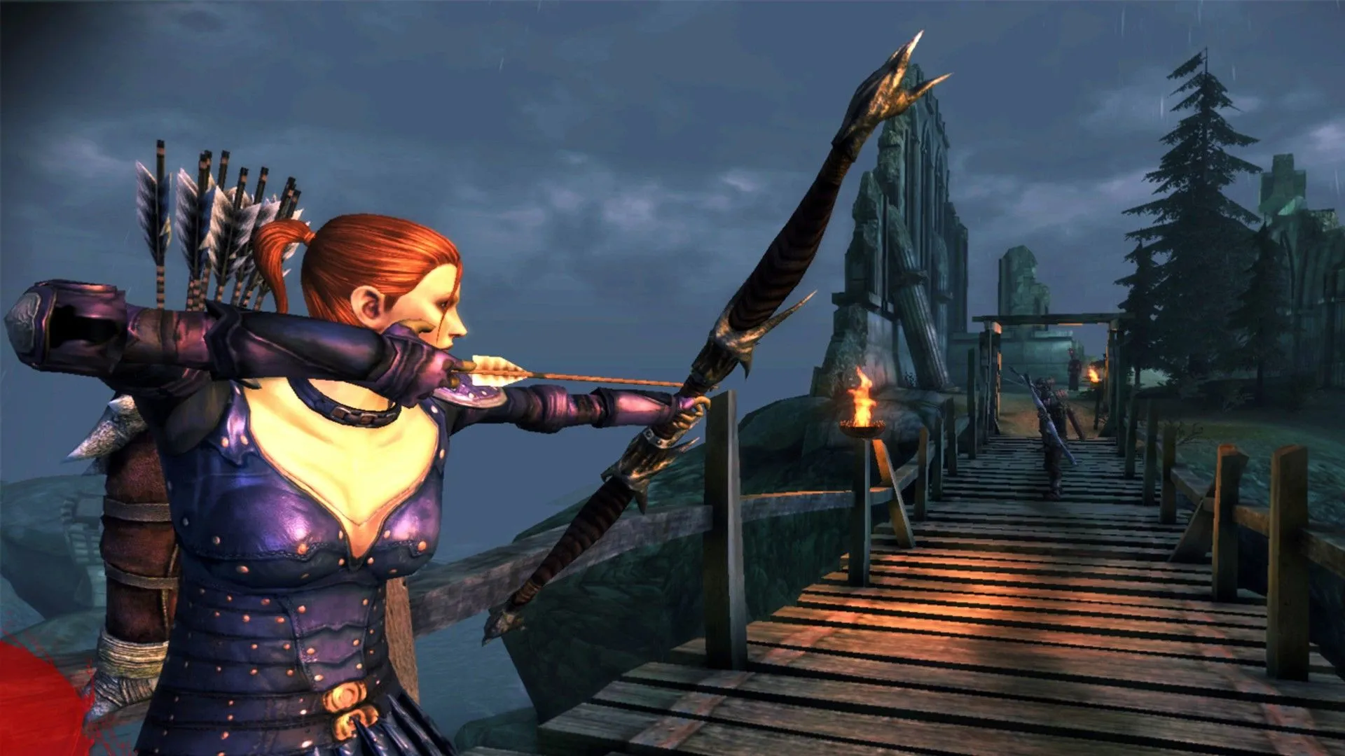 Leliana trong Dragon Age: Origins, một nhân vật đồng hành có thể chịu ảnh hưởng từ các quyết định chính trị và đạo đức của người chơi.