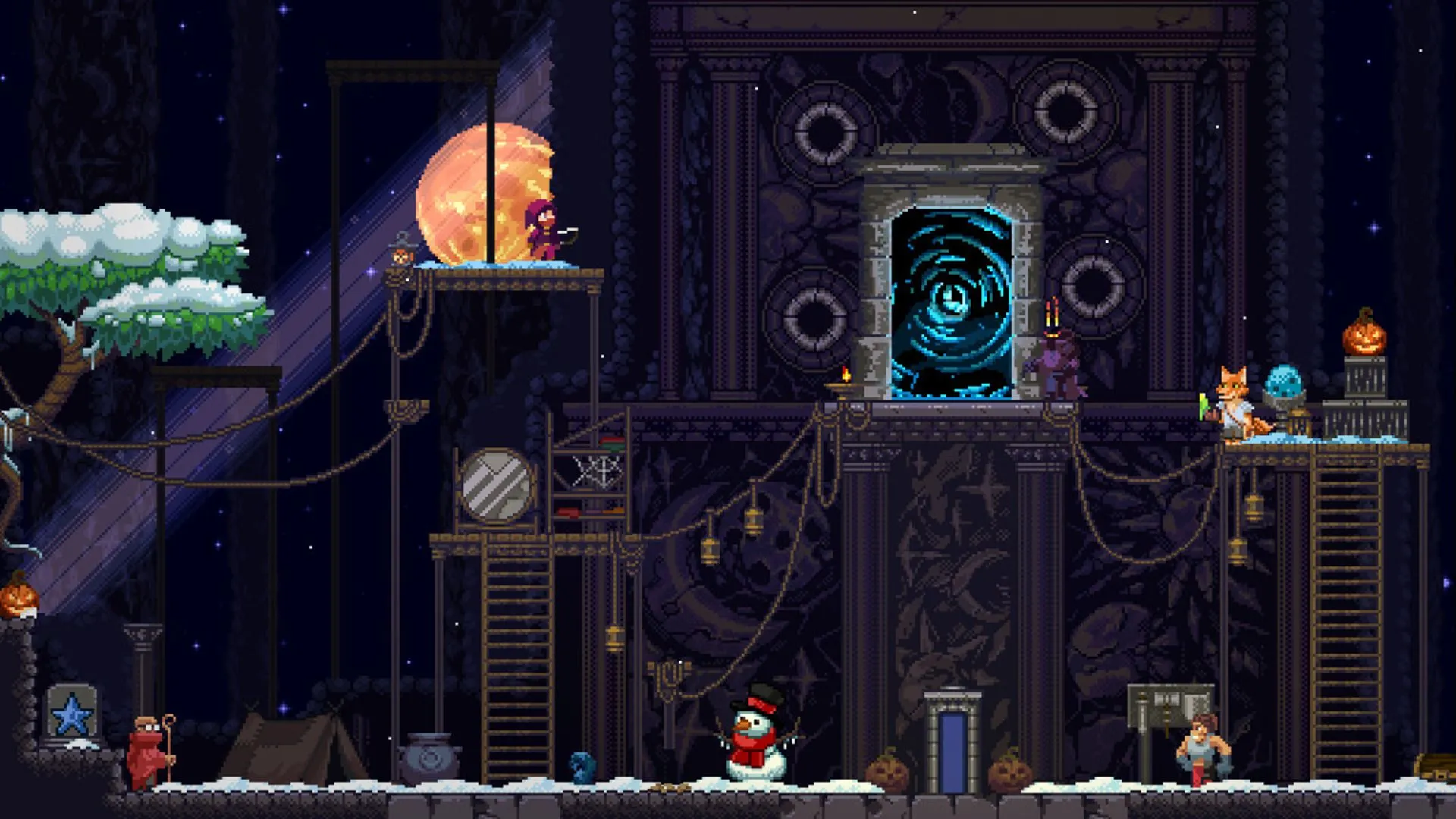 Màn hình gameplay của Rogue Worlds, game roguelike Metroidvania miễn phí đầy thử thách