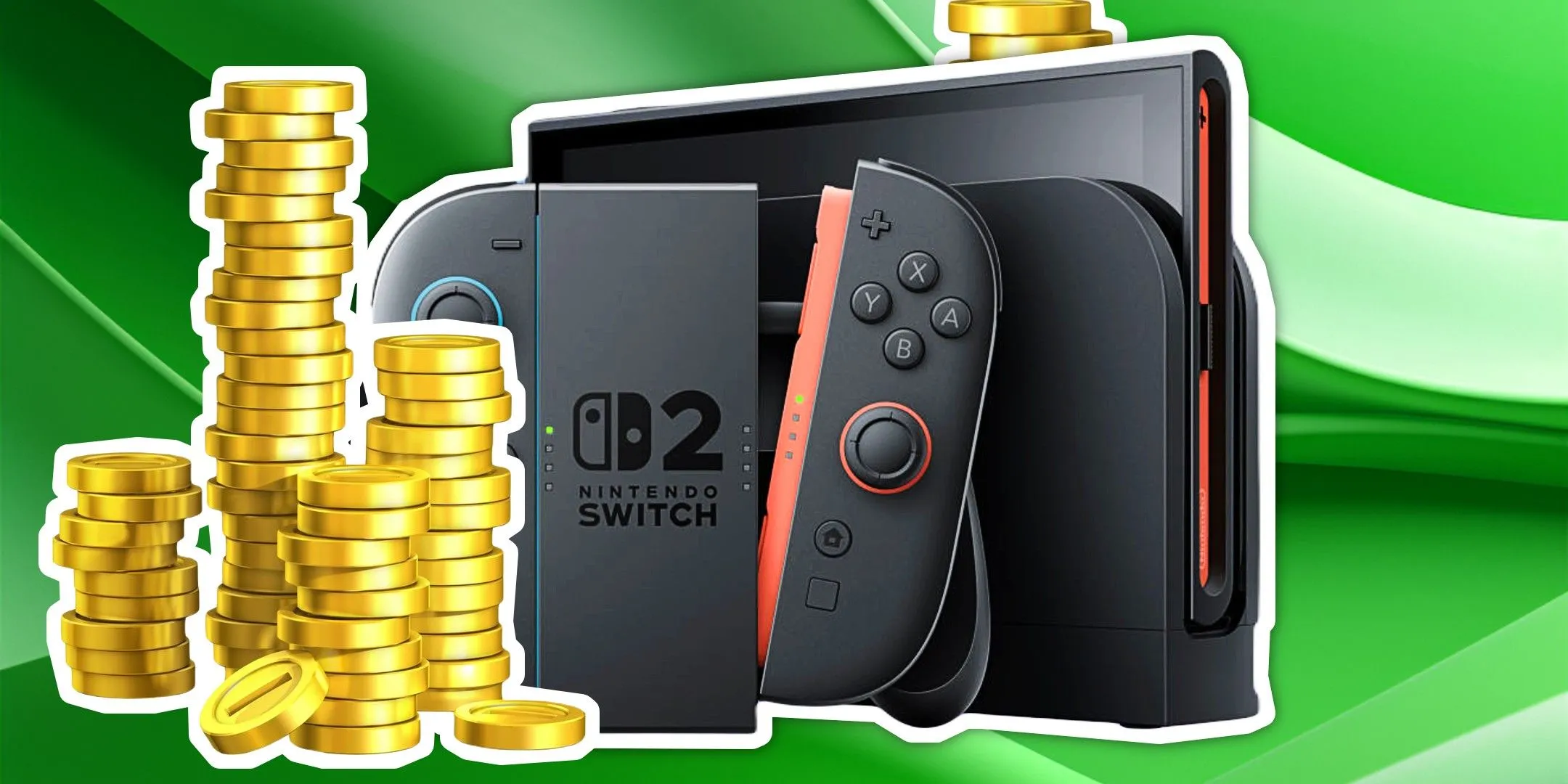 Máy chơi game Nintendo Switch đặt cạnh những đồng xu vàng, tượng trưng cho chi phí game và xu hướng giá game tăng