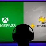 Người dùng đang trải nghiệm dịch vụ game đăng ký như Xbox Game Pass và PlayStation Plus trên TV.