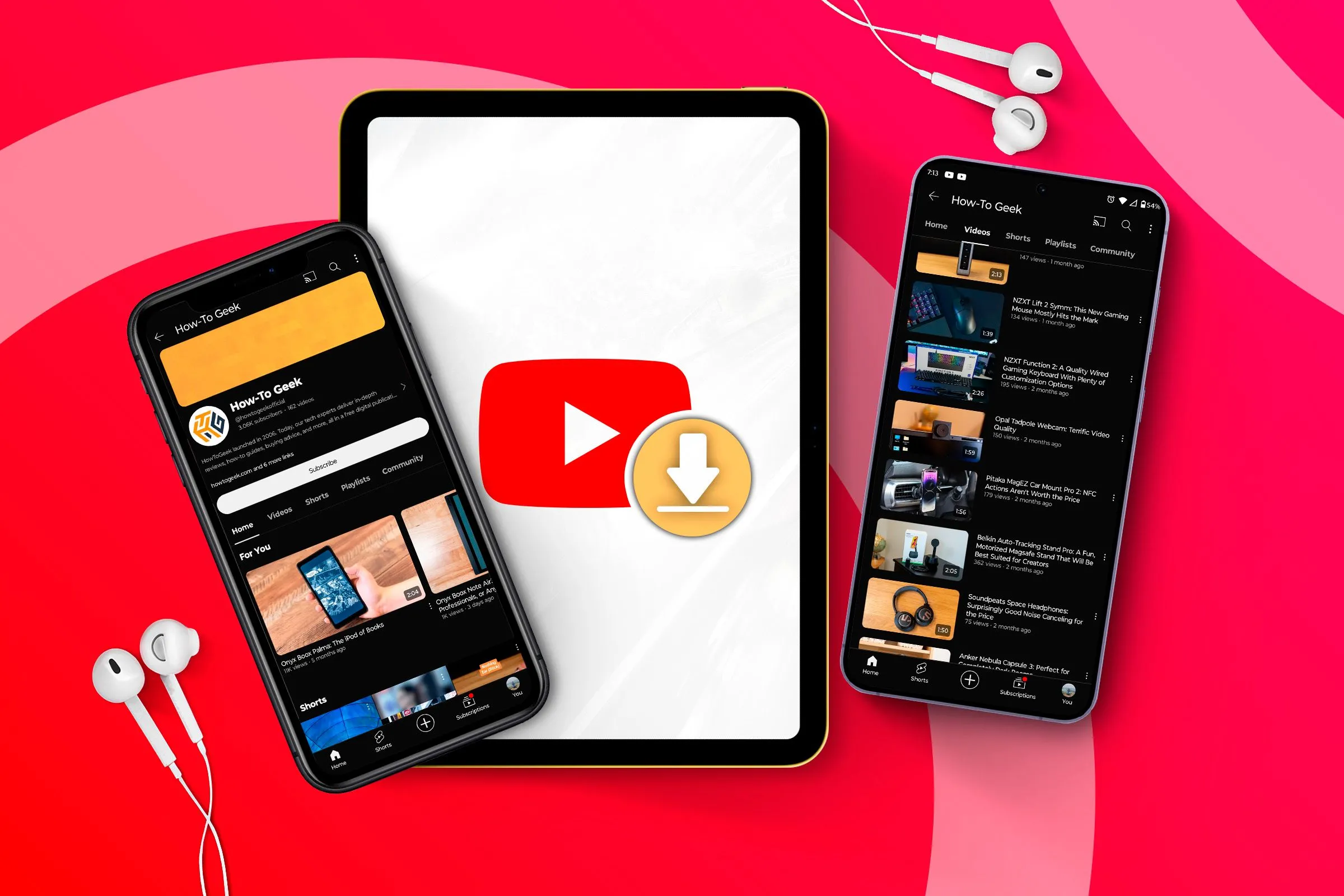 Người dùng đang xem video đánh giá điện thoại trên iPhone, Galaxy S24 và iPad, minh họa việc hạn chế tiếp cận thông tin này