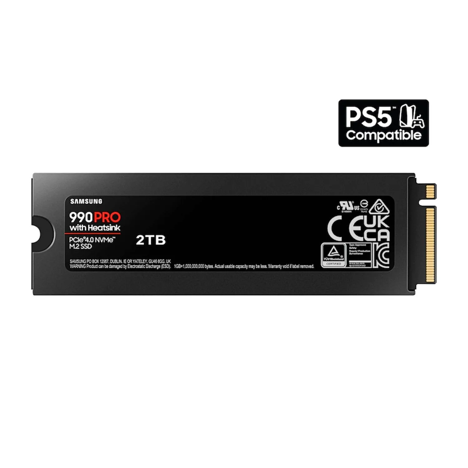 Ổ cứng SSD Samsung 990 PRO Heatsink 2TB PCIe 4.0 NVMe trên nền trắng