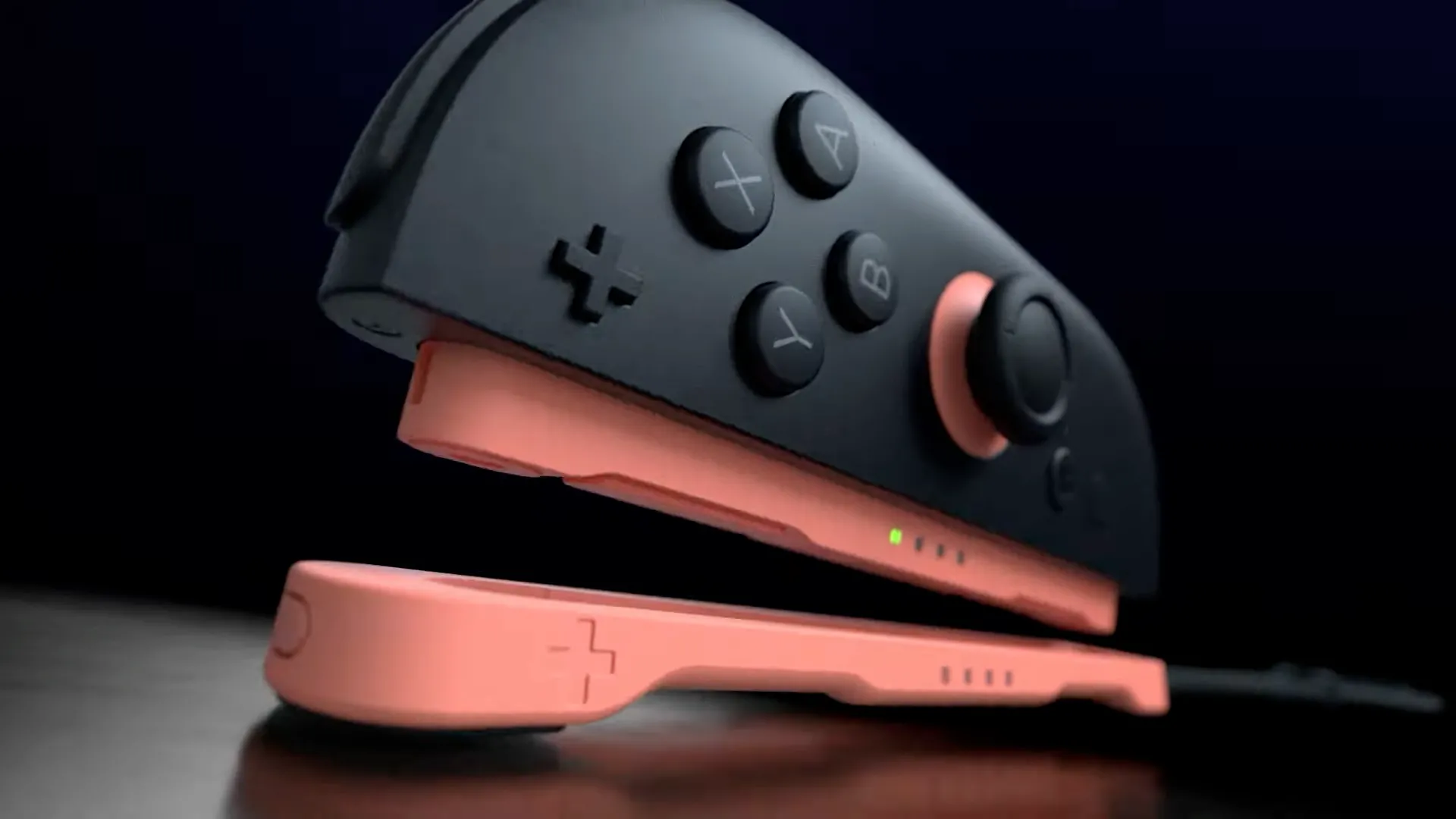 Phụ kiện Joy-Con 2 của Nintendo Switch 2 gắn vào dây đeo cổ tay, minh họa khả năng hỗ trợ chuột cho các tựa game.