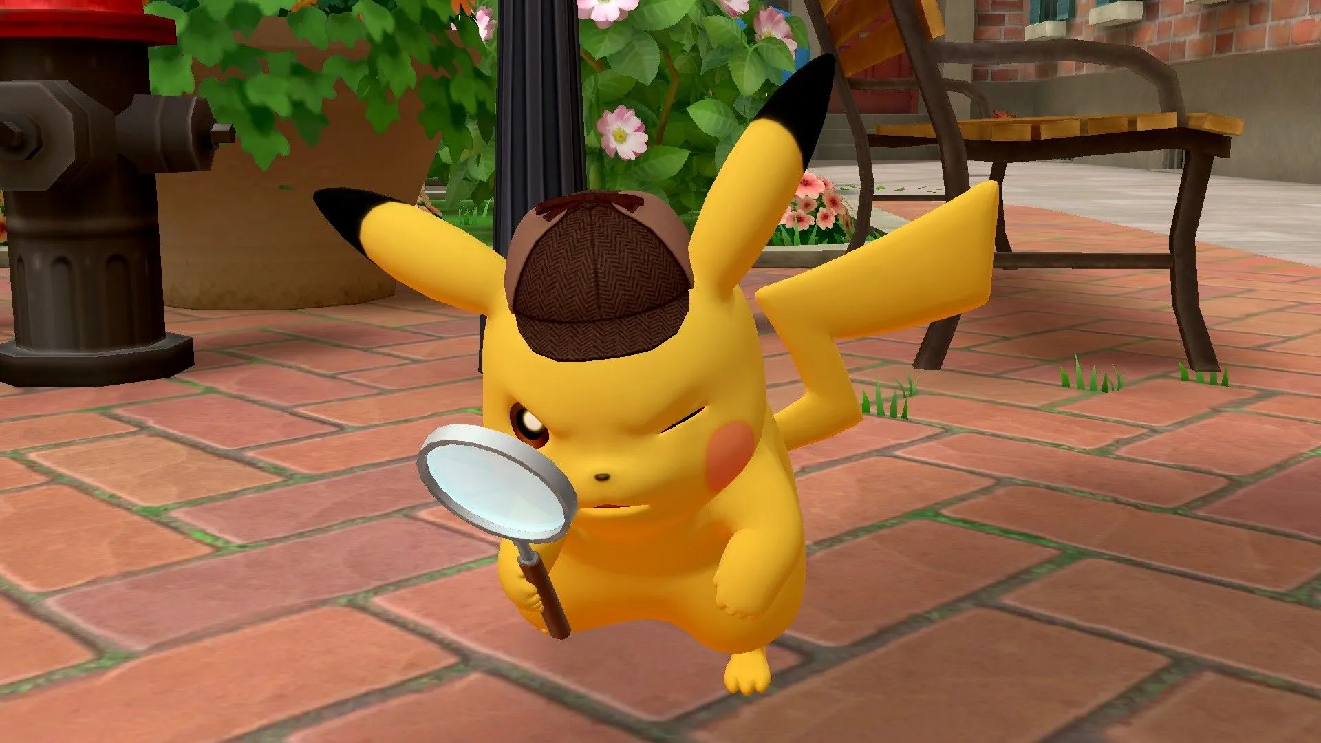 Pikachu thám tử đeo kính lúp