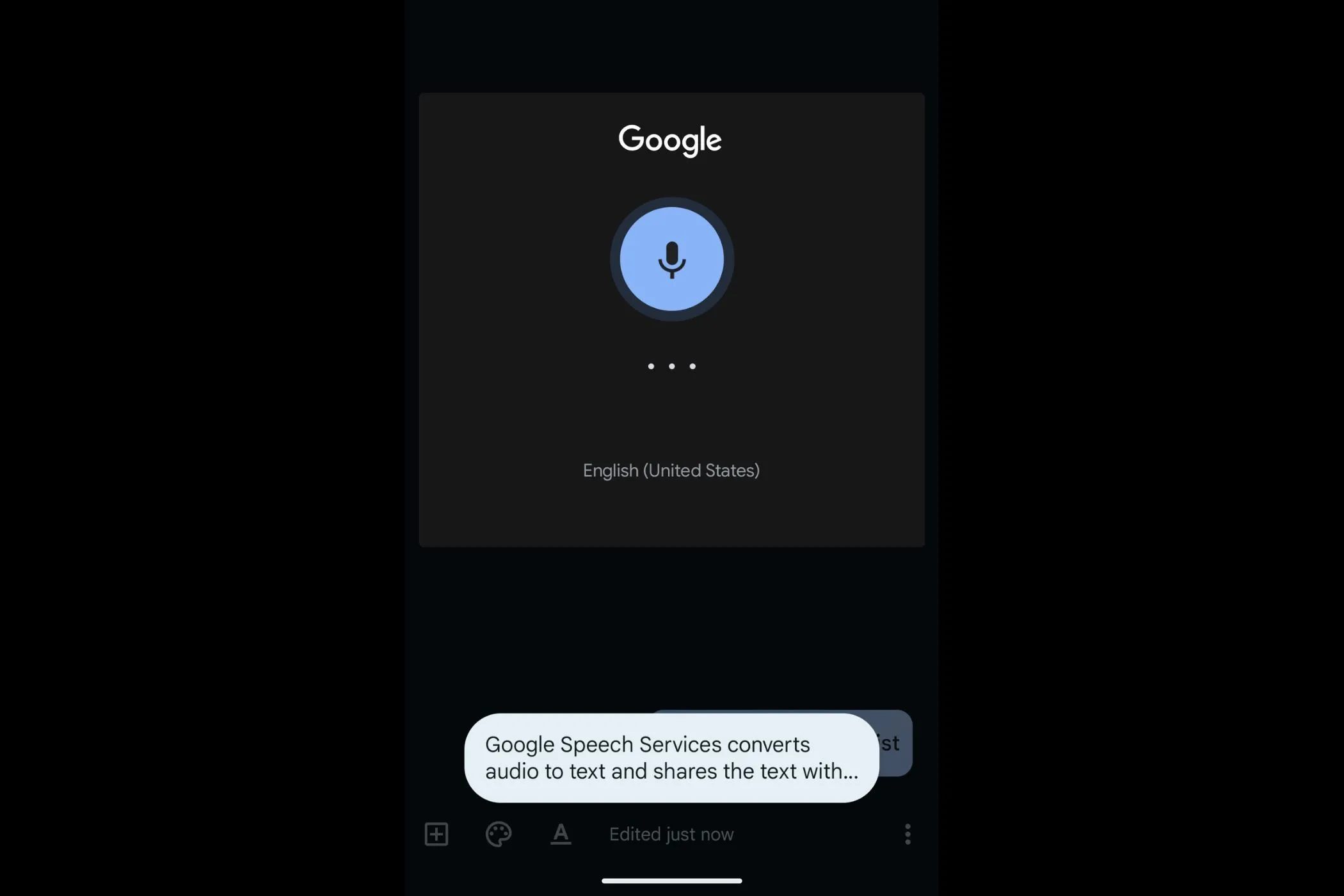 Quá trình ghi âm giọng nói với tính năng phiên âm tự động trong Google Keep