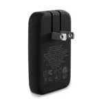 Sạc tường Satechi OntheGo 67W Slim màu đen với thiết kế siêu mỏng trên nền trắng, nổi bật công nghệ GaN và hai cổng USB-C.