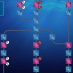 Sơ đồ mạch truyện (flowchart) chi tiết trong game 999: Nine Hours, Nine Persons, Nine Doors, hiển thị các lựa chọn và nhánh cốt truyện.