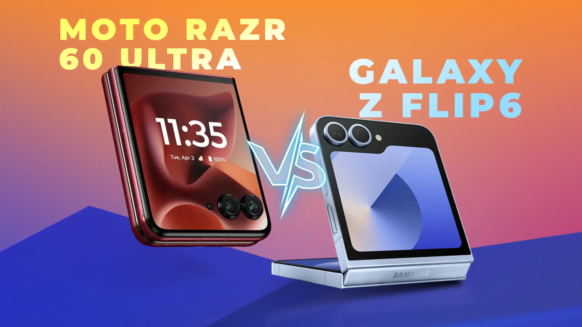 So sánh thiết kế giữa Motorola Razr 60 Ultra và Samsung Galaxy Z Flip 6, hai mẫu điện thoại gập đối thủ.