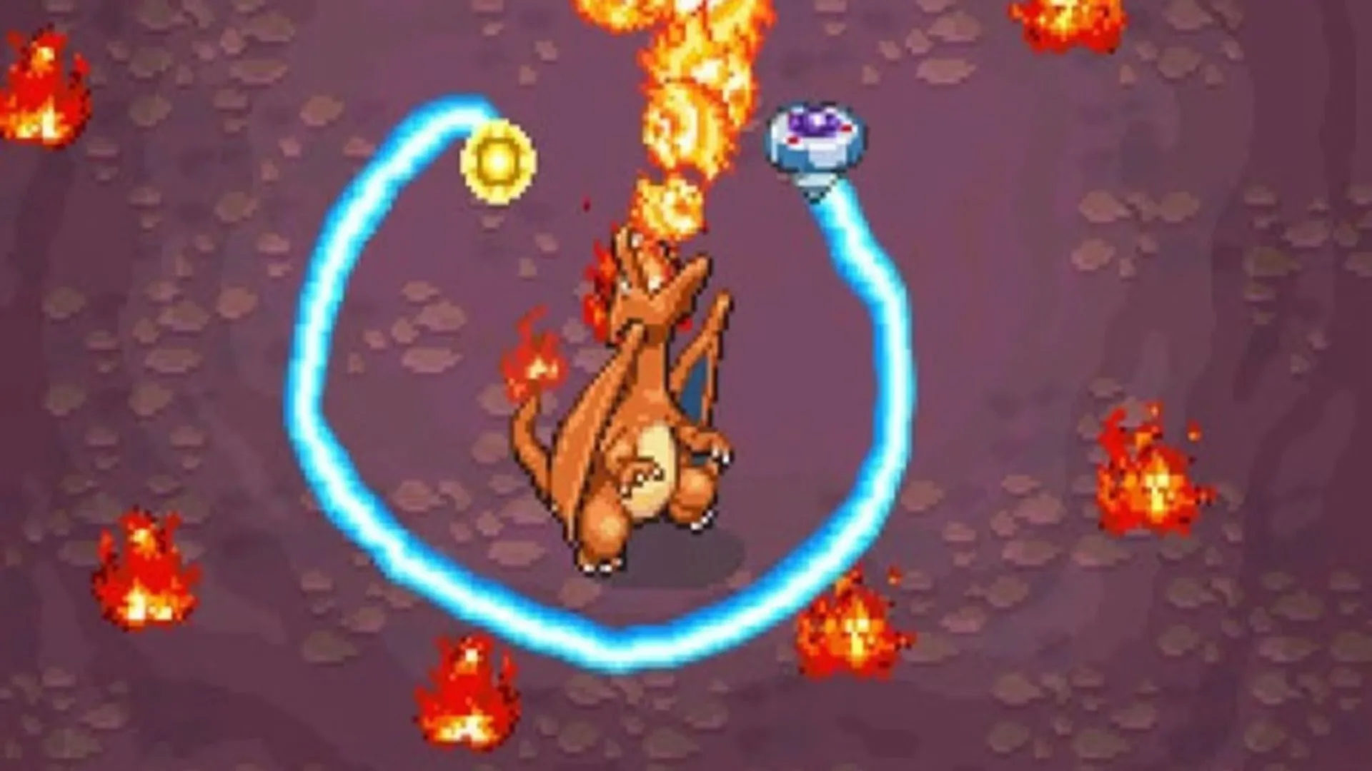 Sử dụng bút stylus để làm dịu Charizard trong Pokémon Ranger