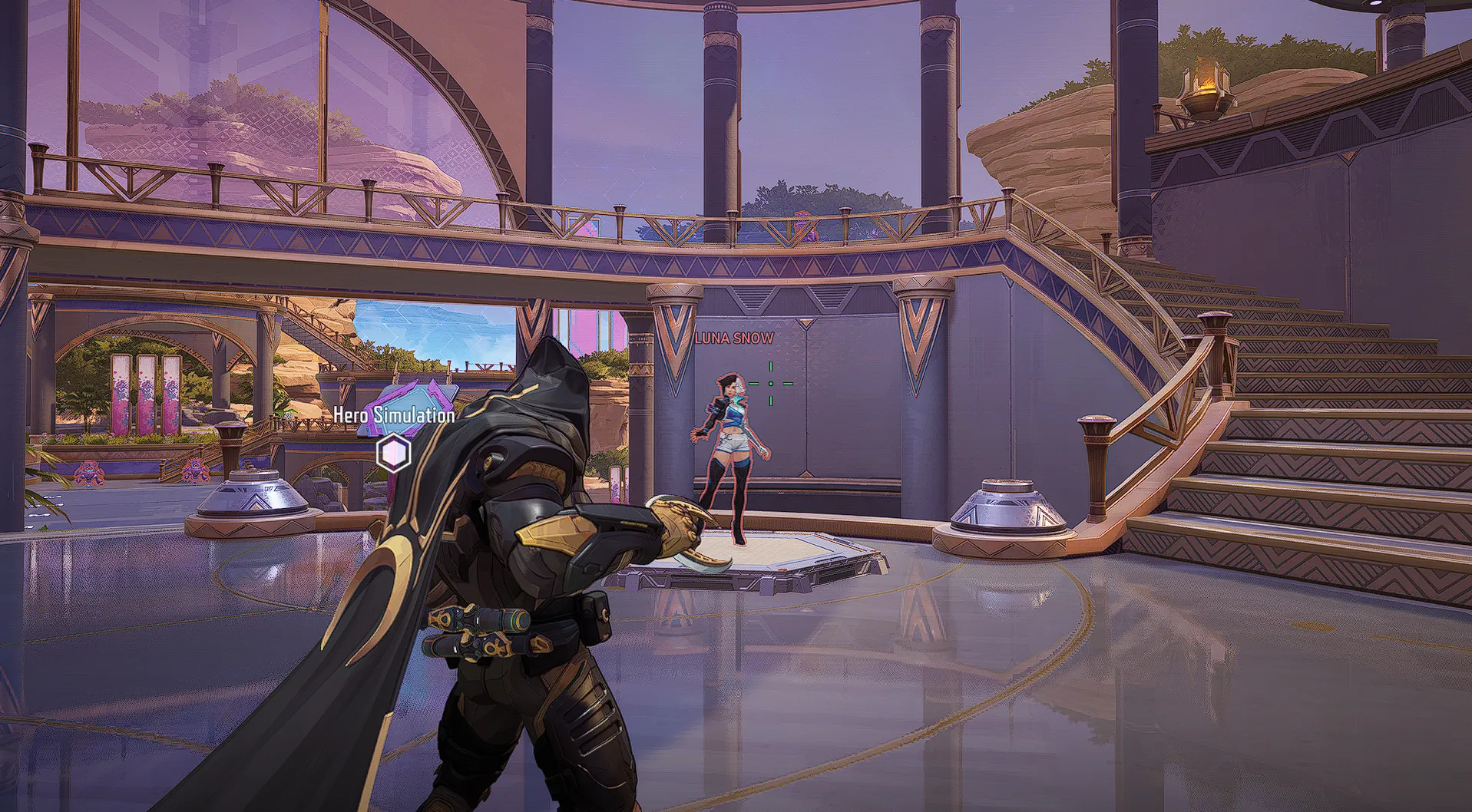 Tâm ngắm màu xanh lá cây nổi bật trên màn hình game FPS, cho thấy tầm quan trọng của việc tùy chỉnh crosshair.