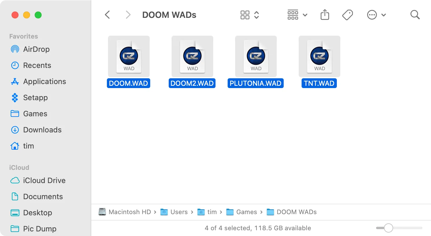 Tất cả các tệp tin trong một cửa sổ Finder đã được chọn, minh họa phím tắt Command+A.