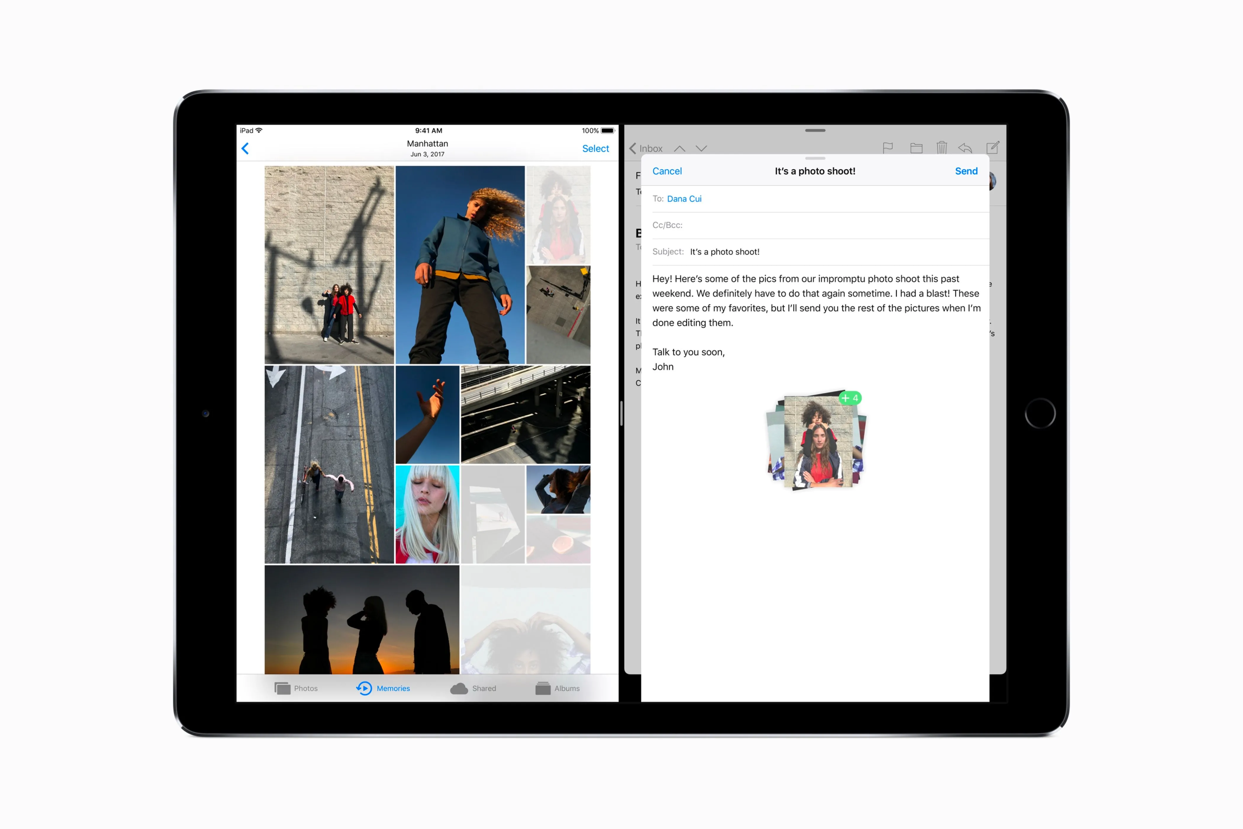 Tính năng kéo thả được trình diễn trên iPad chạy iOS 11