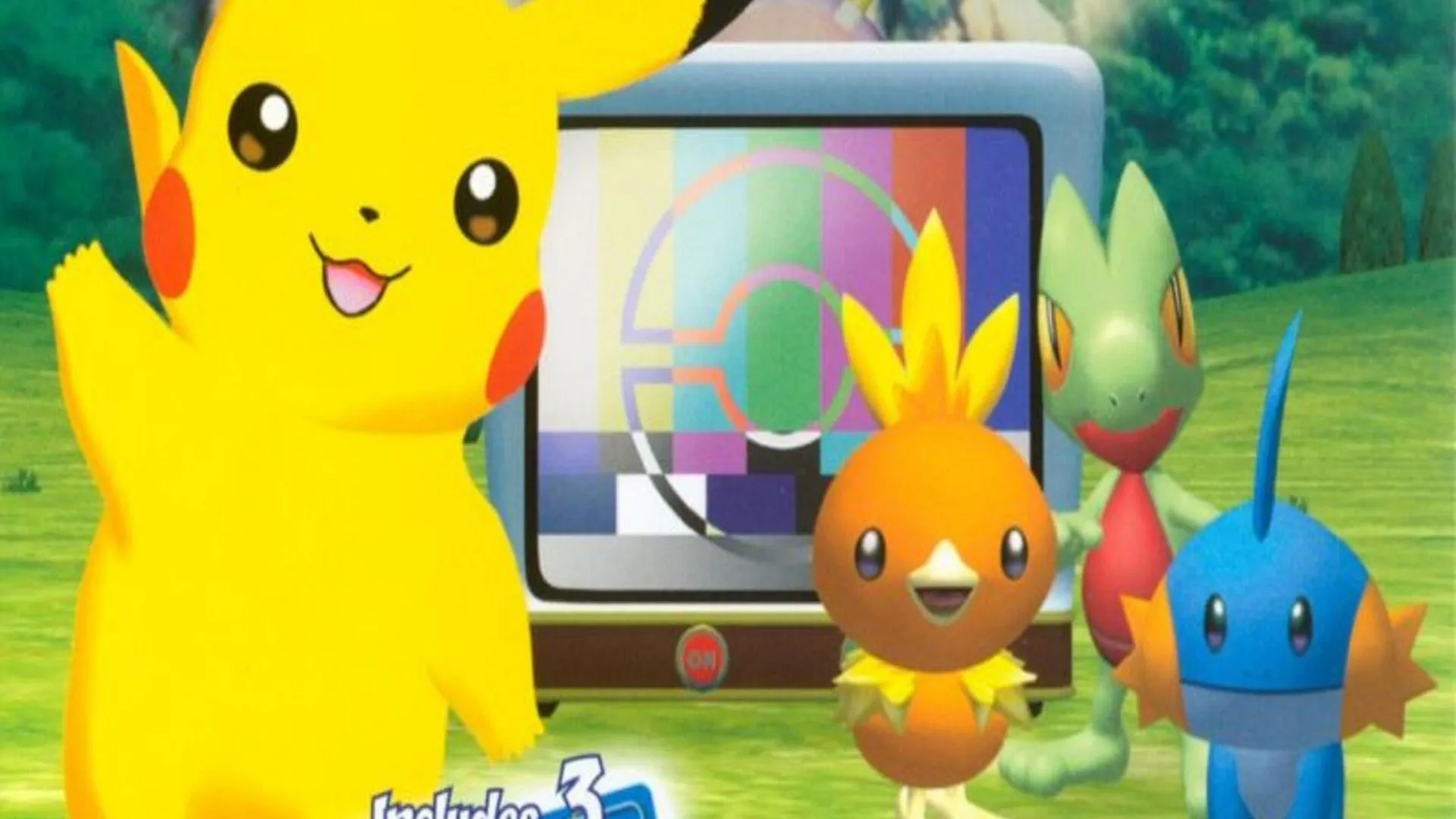 Ảnh bìa Pokémon Channel trên GameCube, tựa game mô phỏng việc xem các chương trình TV cùng Pikachu.