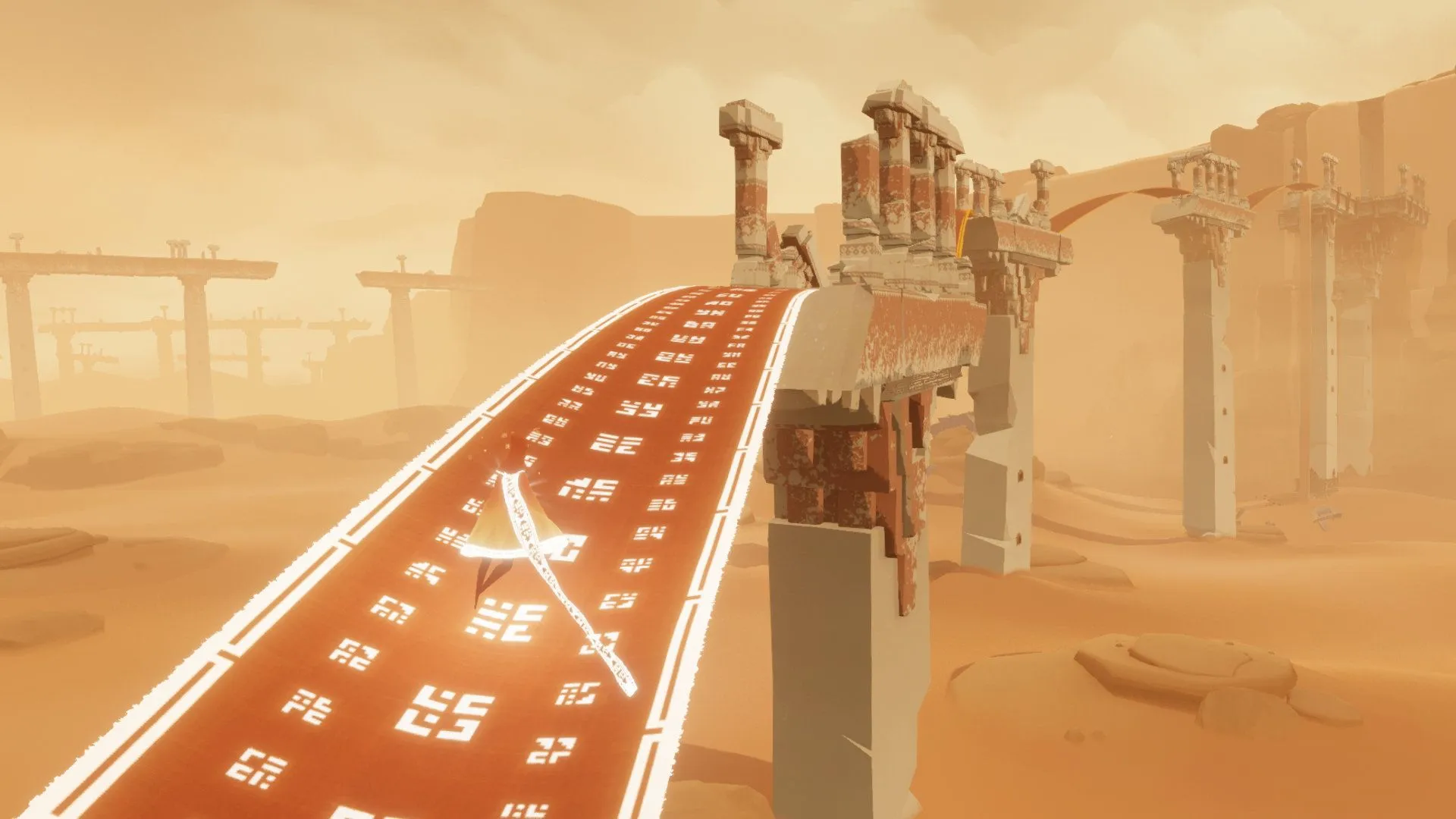 Ảnh chụp màn hình chính thức của Journey, một game indie gây tranh cãi nhưng lại được yêu thích và có sức ảnh hưởng lớn