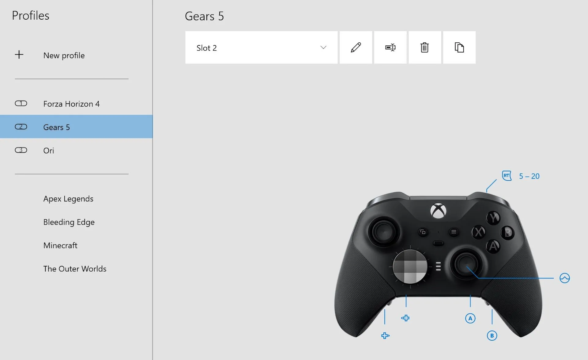 Ảnh chụp màn hình ứng dụng Xbox Accessories hiển thị tay cầm Xbox Wireless