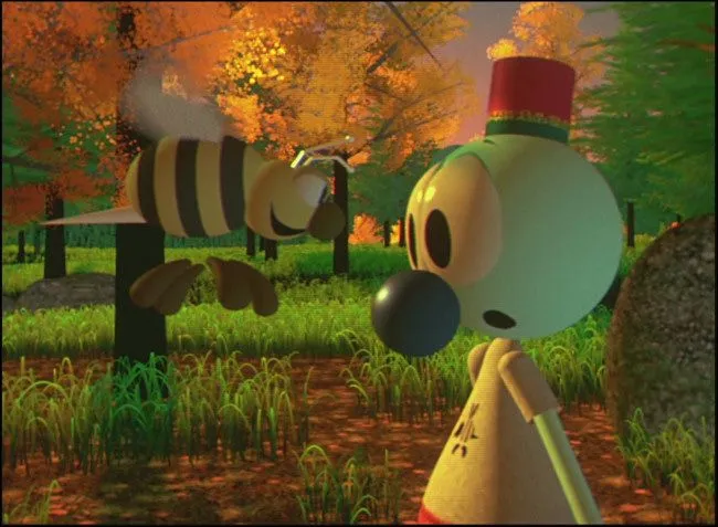 Ảnh chụp từ phim ngắn Andre and Wally B. năm 1984, một ví dụ về đồ họa pre-render của Pixar