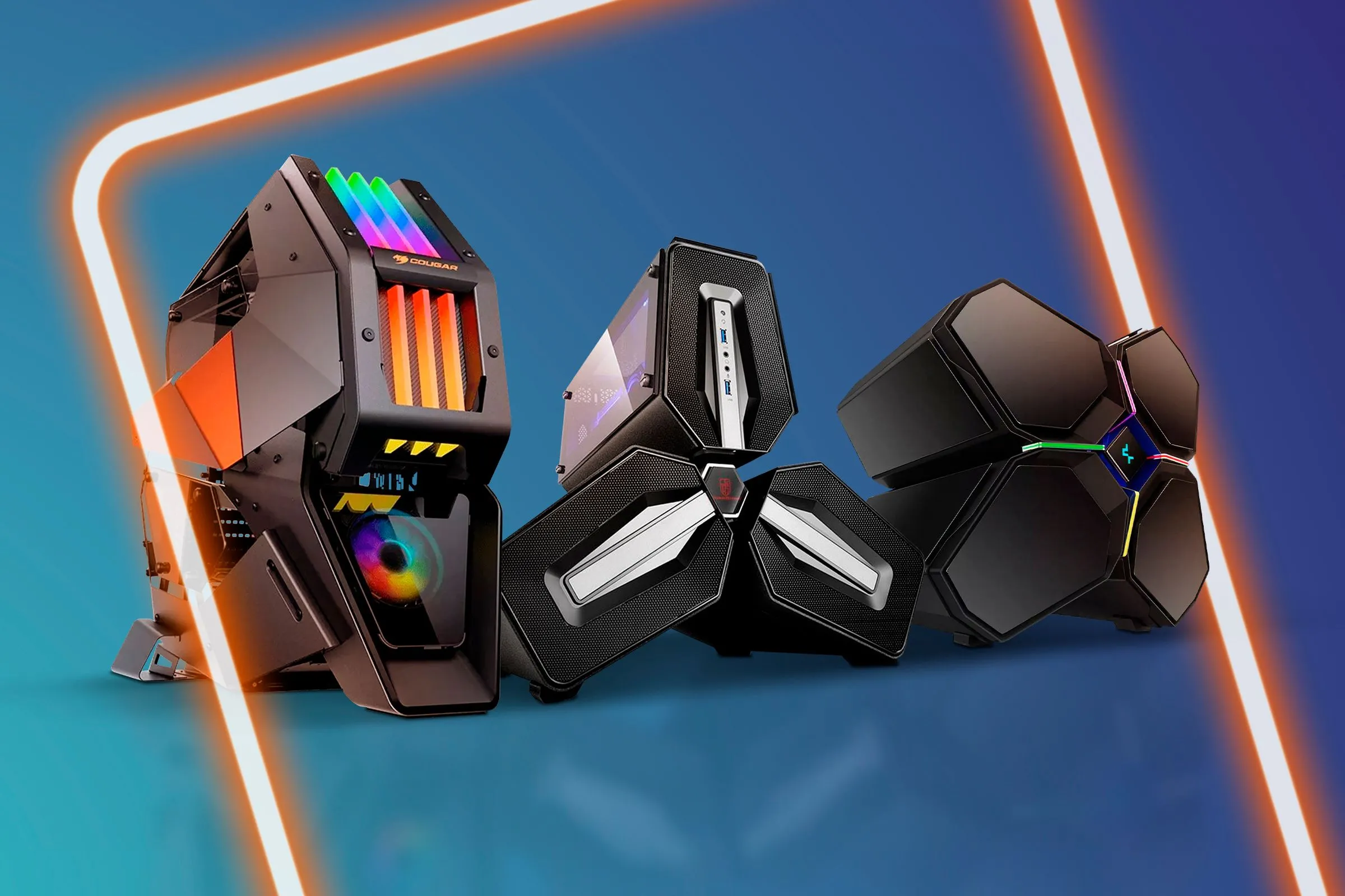 Ba vỏ case máy tính với các kích thước khác nhau (ATX, microATX, ITX) đặt cạnh nhau, minh họa tầm quan trọng của việc kiểm tra form factor và kích thước khi lắp ráp PC.