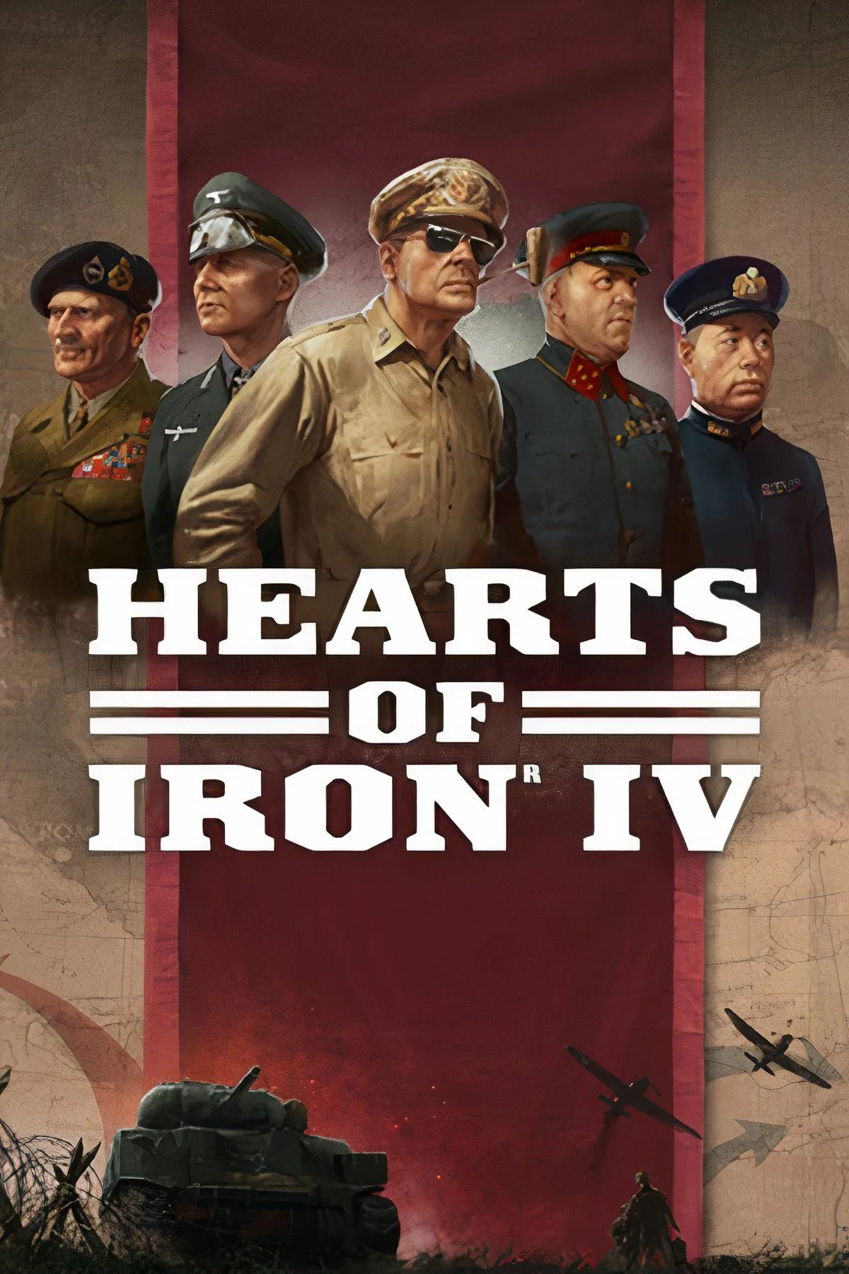 Bản đồ thế giới với các đường di chuyển quân và biểu tượng quân sự trong game Hearts of Iron IV