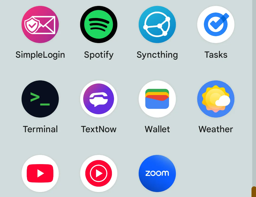 Biểu tượng ứng dụng Linux Terminal trong ngăn kéo ứng dụng Android trên Pixel
