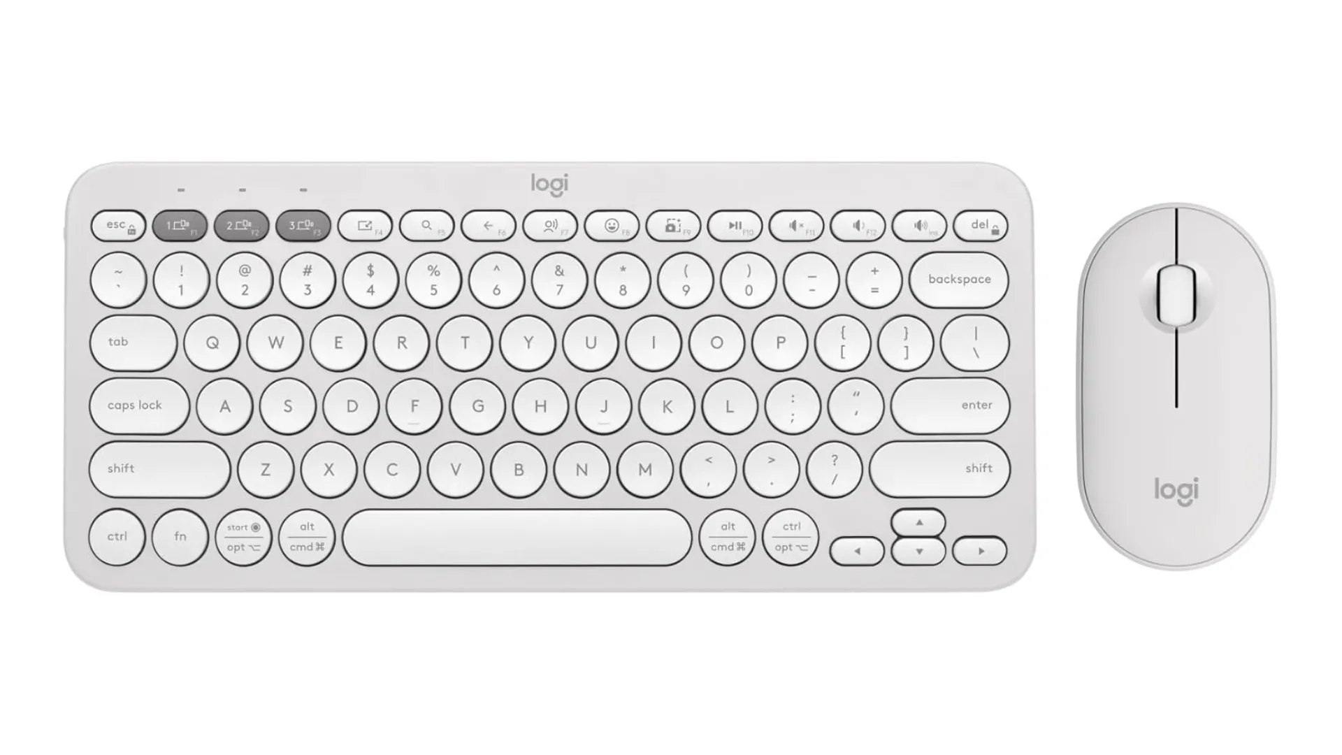 Bộ bàn phím và chuột không dây Logitech màu đen, mang lại sự thoải mái và tiện lợi khi làm việc với MacBook.