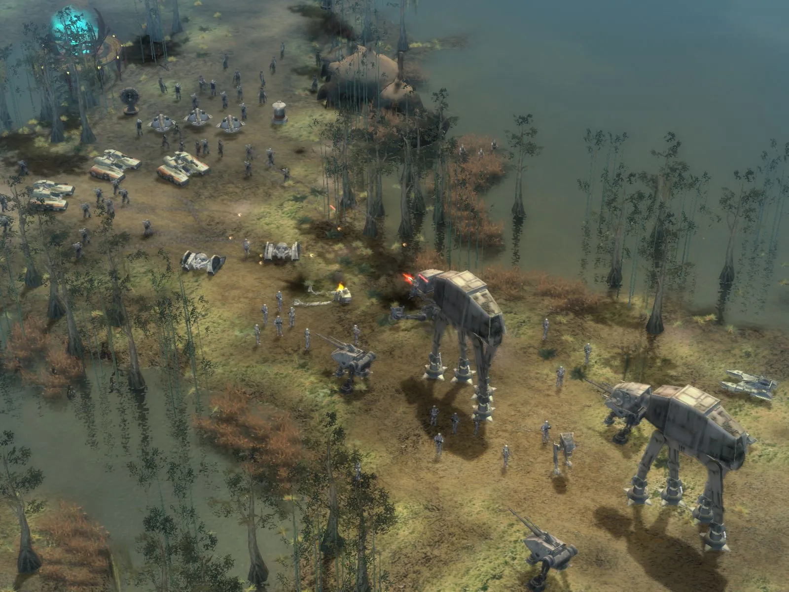 Bối cảnh một trận chiến trong game Star Wars Empire at War.
