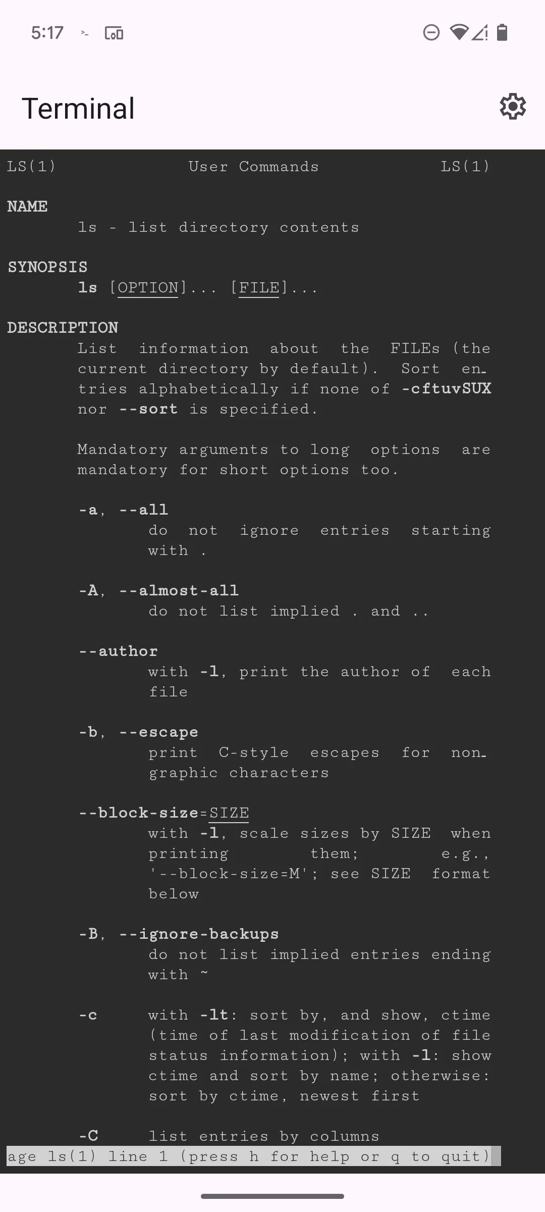 Các nút chức năng bổ sung trên bàn phím ảo khi sử dụng Linux Terminal trên Pixel, bao gồm Ctrl, Alt, Tab và các phím điều hướng