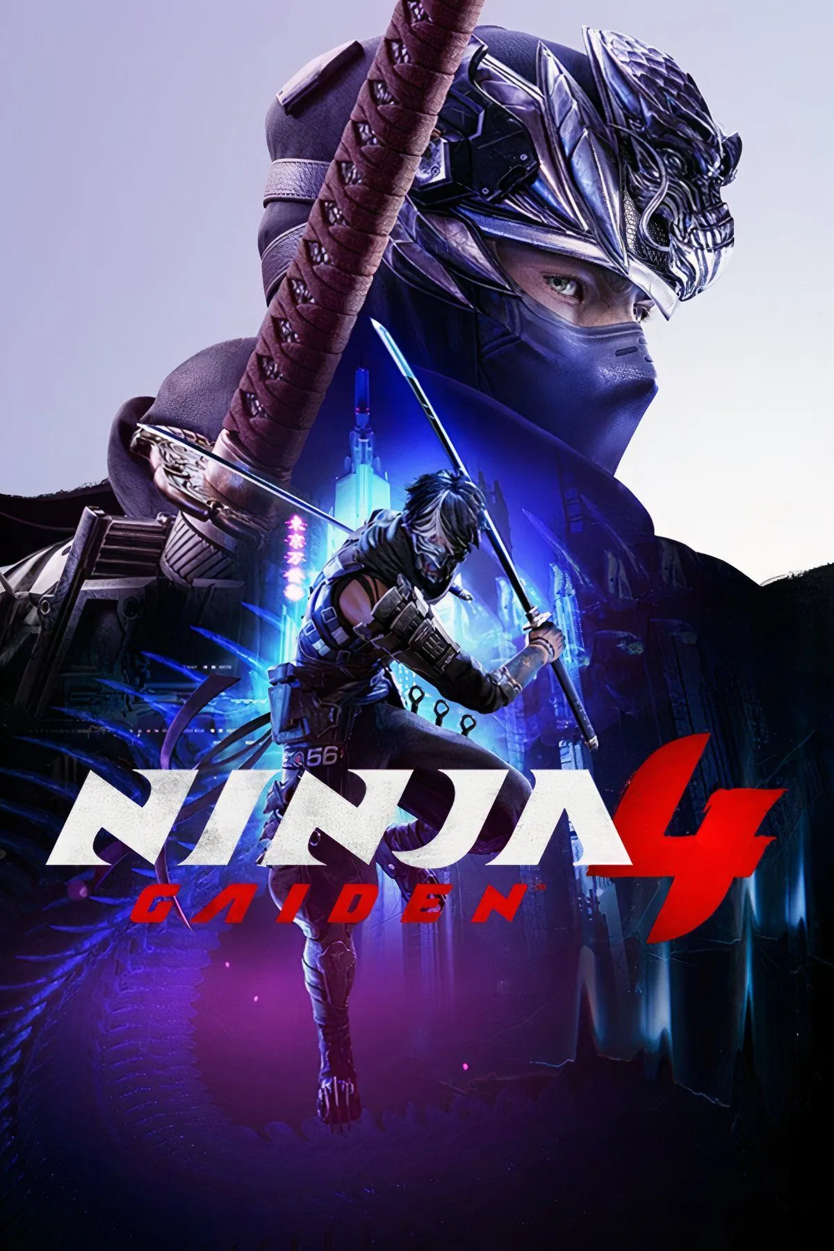 Cảnh chiến đấu trong Ninja Gaiden 4 với nhân vật Ryu Hayabusa đang vung kiếm và thi triển nhẫn thuật