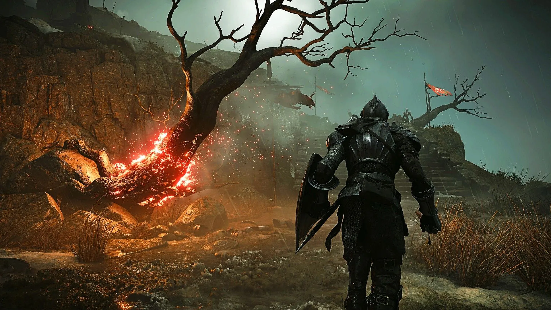 Cảnh chơi game Demon's Souls Remake với đồ họa hiện đại