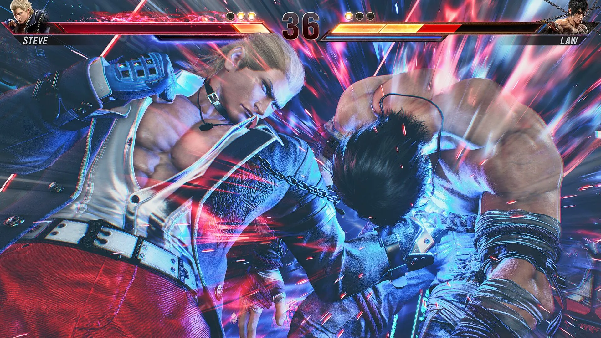 Cảnh gameplay Tekken 8 với Steve Fox ra đòn tấn công Marshall Law, minh họa độ sâu và cân bằng kỹ thuật trong game đối kháng