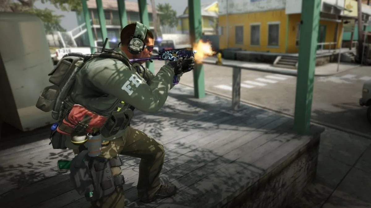 Cảnh người lính trong game Counter-Strike: Global Offensive, nhấn mạnh tầm quan trọng của tốc độ phản hồi và độ chính xác trong các tựa game FPS