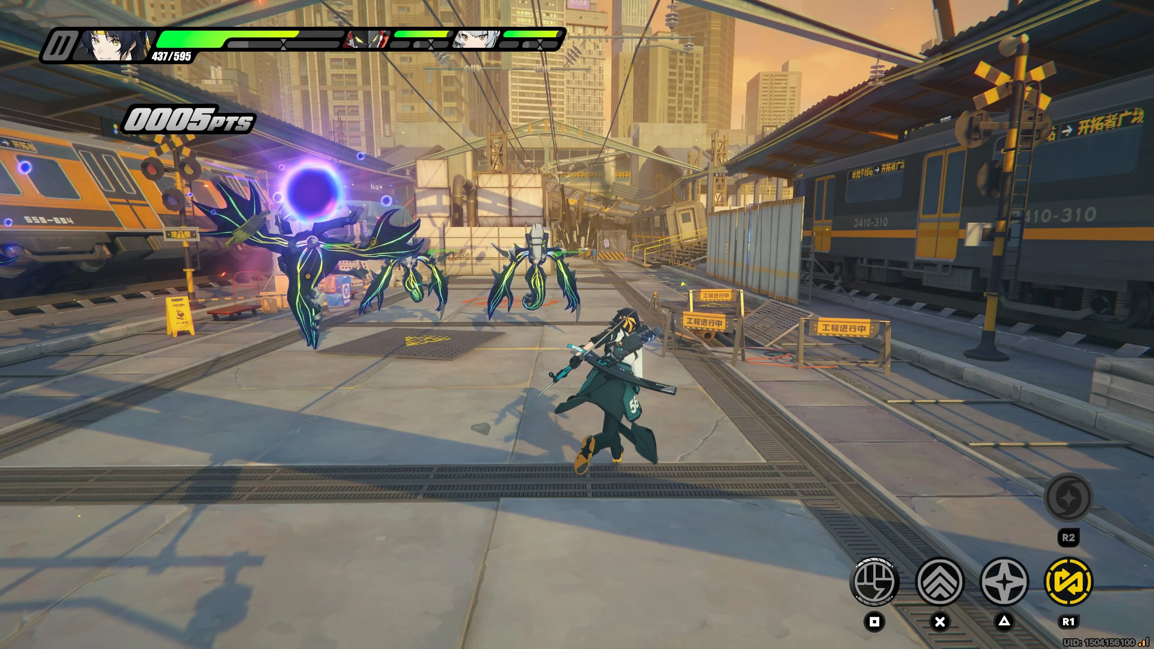 Cảnh quay trong game Zenless Zone Zero, một tựa game nhập vai hành động của Hoyoverse.