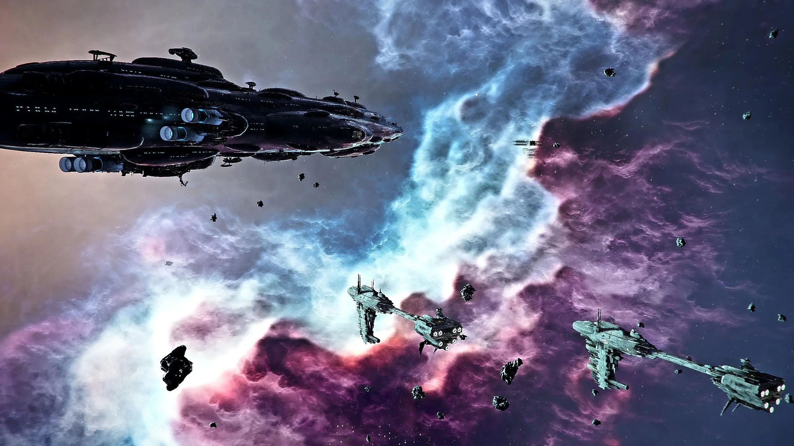 Cảnh tàu chiến đấu trong mod Star Wars Interworlds của X4: Foundations